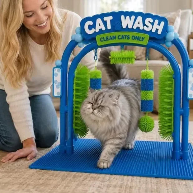 Cat Wash Self-Grooming Arch with Soft Brushes