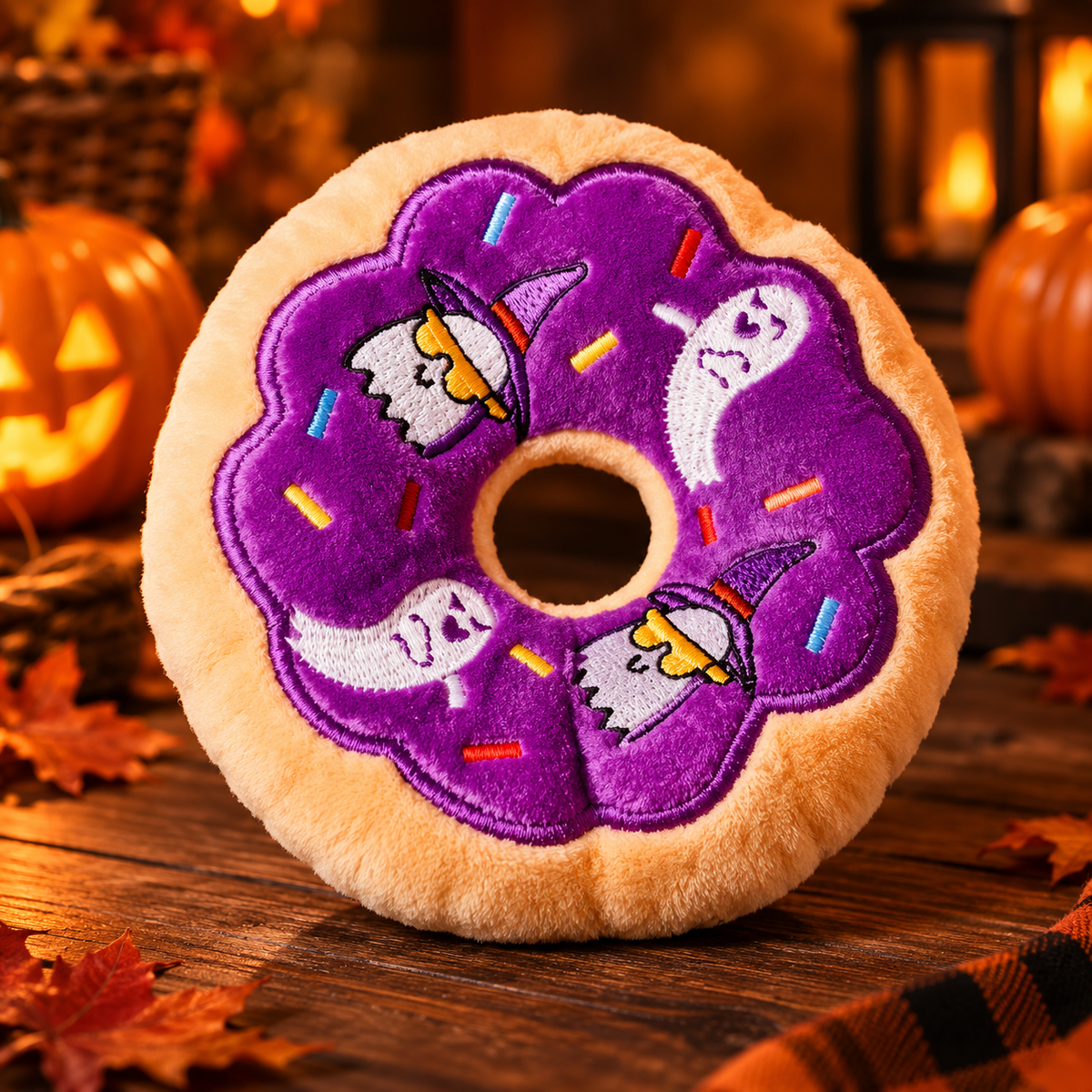 Halloween Donut Squeaky Toy — Pumpkin or Ghost