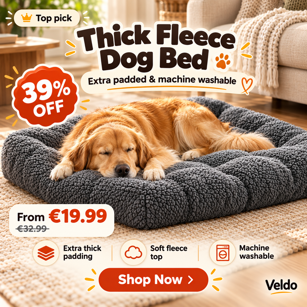 Thick Fleece Dog Bed: Extra Padded & Machine Washable
