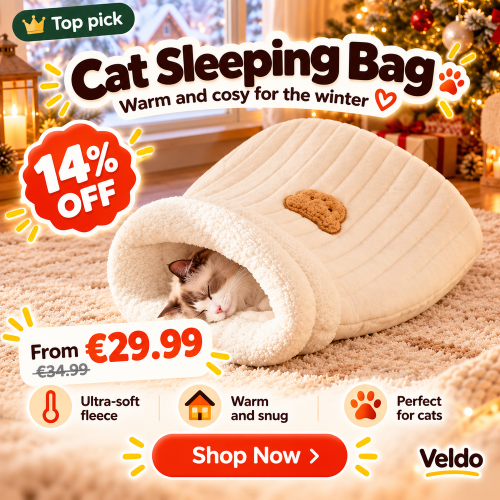 Self-Warming Cat Sleeping Bag - Cosy Plush Cat Cave Bed