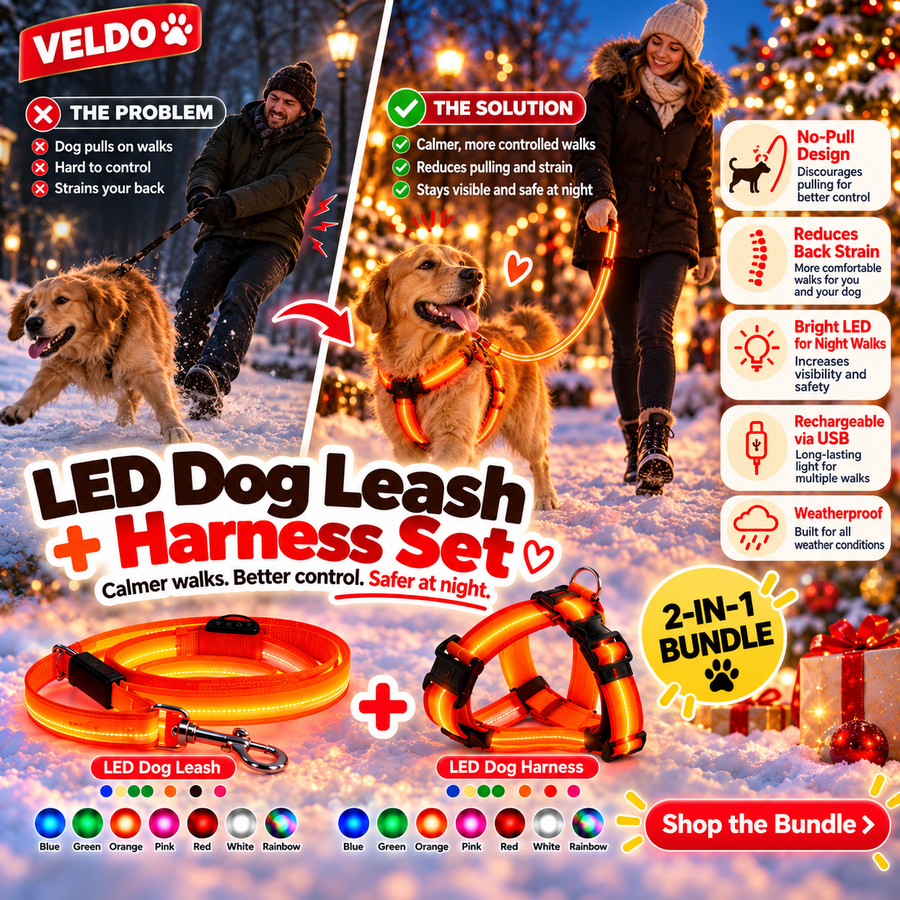 Anti-Pull LED Dog Harness and leash – Comfortable, Safer Walks
