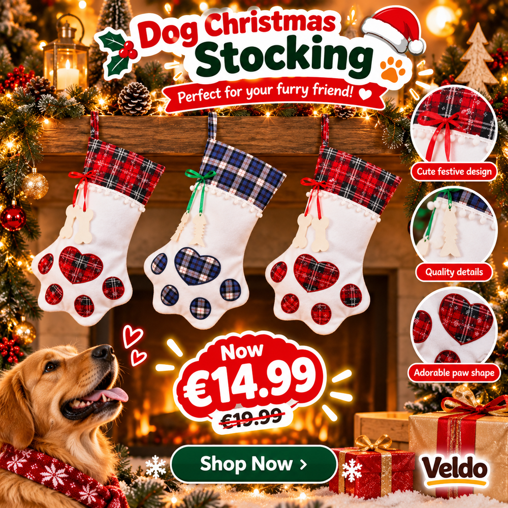 Paw Print Christmas Stocking for Pets