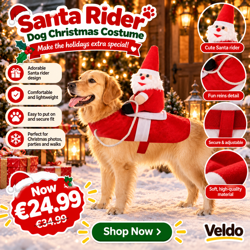 Santa Rider Christmas Costume for Dogs & Cats