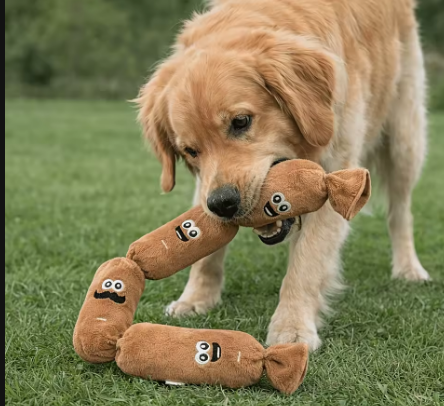 Sausage Squeaky Tug Toy